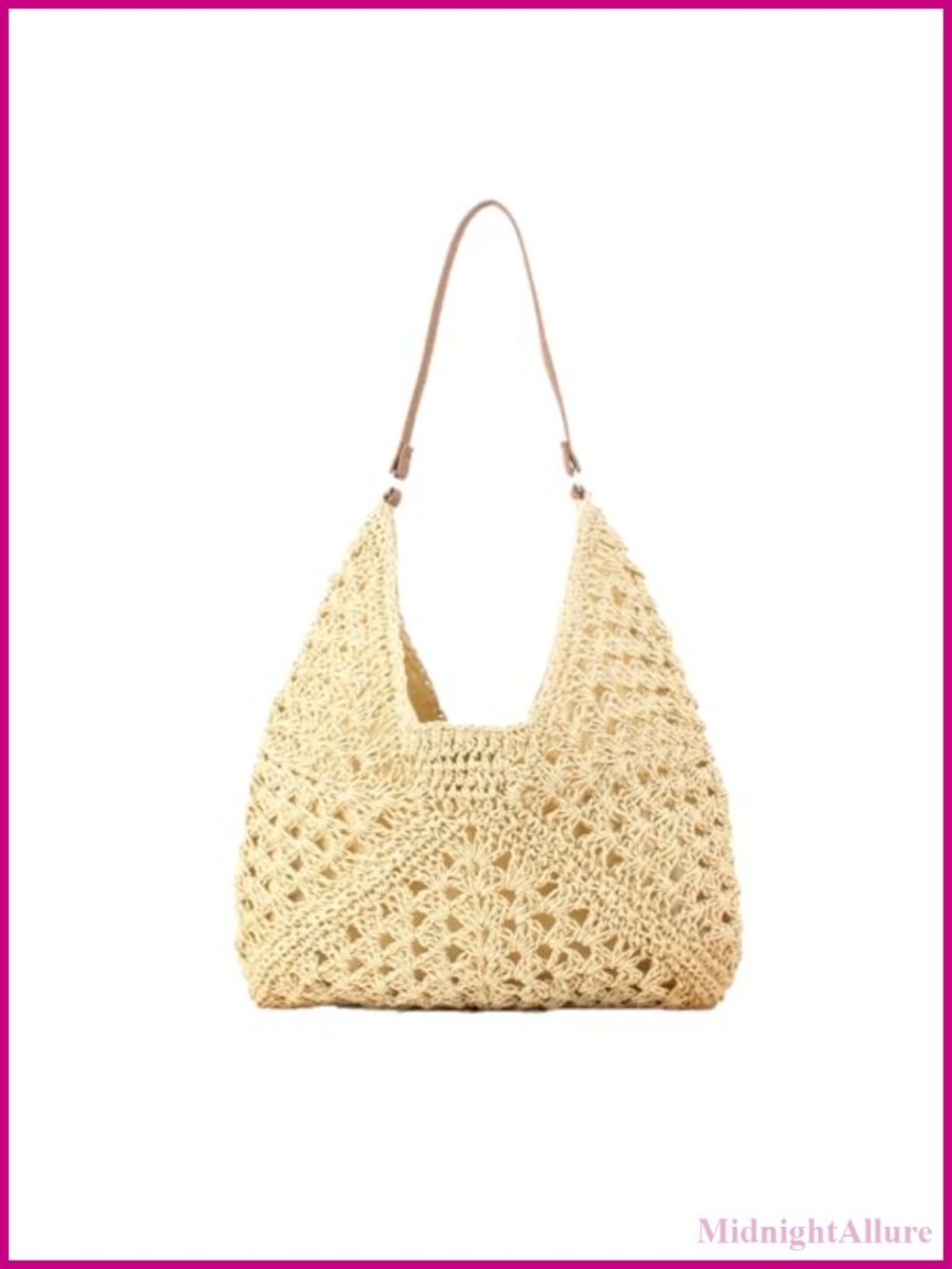 Straw Woven Mesh Tote Handbag Large Hobo Straw Beach Bag